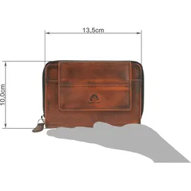 GREENBURRY Destressed Geldbörse Damen braun/orange