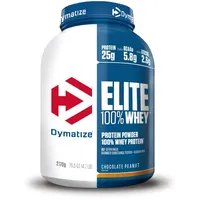 Dymatize Elite Whey Chocolate Peanut 2170g - High Protein Low Sugar Pulver + Whey Protein und BCAAs
