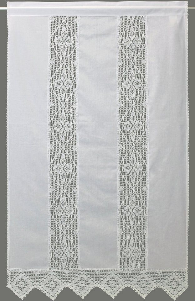 Querbehang Achental, HOSSNER - ART OF HOME DECO, Stangendurchzug (1 St), halbtransparent weiß 120 cm x 55 cm