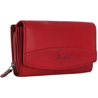 Benthill Damen Geldbörse Leder XXL - Großes Portemonnaie mit RFID Schutz - Echtleder Vintage Damenbörse inkl. Geschenkbox, Farbe:Rot