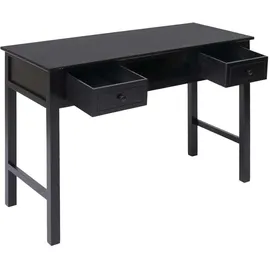 vidaXL Schreibtisch Schwarz 108x45x76 cm Massivholz Paulownia