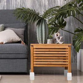 Relaxdays Möbelerhöher 4er Set, Erhöhung um 8,5 cm, für Tische, Stühle und andere Möbel, HxBxT 10x11,5x11,5 cm, Natur