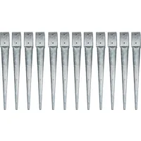 Estexo Einschlaghülsen Erdanker 12x 81x81x750 mm Einschlagbodenhülse Vierkant