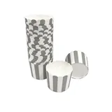 Frau Wundervoll Frau WUNDERVoll® 50 Muffin Backformen, weiß-graue Streifen, Durchmesser 6,1 cm/Muffins Muffinbackform Muffinform Form Backförmchen Cupcake Formen Förmchen Papier Cupcakeformen
