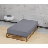 biberna Spannbettlaken 0002744 Feinbiber 140 x 200 - 160 x 200 cm silber/grau