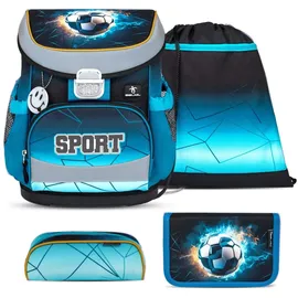 Belmil Schulranzen Set 4 -teilig (405-33/AG/S) (Fire Footbal)