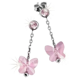 Scout Ohrhänger Schmetterling 262163100 Silber 925 Kristall rosa