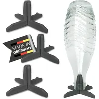 Waldana© Abtropfgestell für Flaschen (4 Stk.) passend für SodaStream Glaskaraffe I Eingetragenes Design I Bio-Kunststoff I Trinkflasche Babyflasche Trocken Ständer Gestell (Anthrazit)