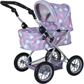 Knorrtoys 63444 - Puppenwagen First Grey Pink, klappbar, Schieber höhenverstellbar