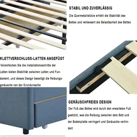 AUTOLOCK Polsterbett 140 x 200 cm Blau