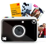 Kodak Printomatic+ Sofortbild-Digitalkamera, Zink-Fotopapier 2x3 (5,1x7,5 cm) 10 MP, RGB-LED, druckt Farbfotos, Schwarz