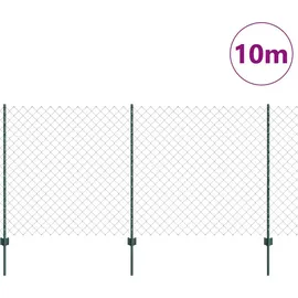 vidaXL Zaun mit Pfosten 1,2 x 10 m Grün/Stahl