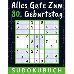 80 Geburtstag Geschenk | Alles Gute zum 80. Geburtstag - Sudoku