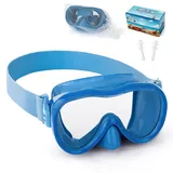 Kinder Schwimmbrille, Anti-Leck Schnorchelmaske mit Nasenabdeckung & elastischem Stoffband, UV-Schutz Schwimmbrille für Jungen und Mädchen