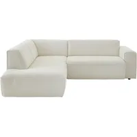 die planbar Ecksofa DIE PLANBAR "MP-IN24083", harry weiß, B:254cm H:75cm T:227cm, 100% Polyester, Sofas, Ecksofa, SoftSitz-Kaltschaumpolsterung, wahlweise mit motorischer Vorziehbank