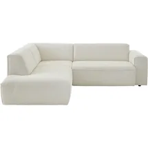 die planbar Ecksofa DIE PLANBAR "MP-IN24083", harry weiß, B:254cm H:75cm T:227cm, 100% Polyester, Sofas, Ecksofa, SoftSitz-Kaltschaumpolsterung, wahlweise mit motorischer Vorziehbank