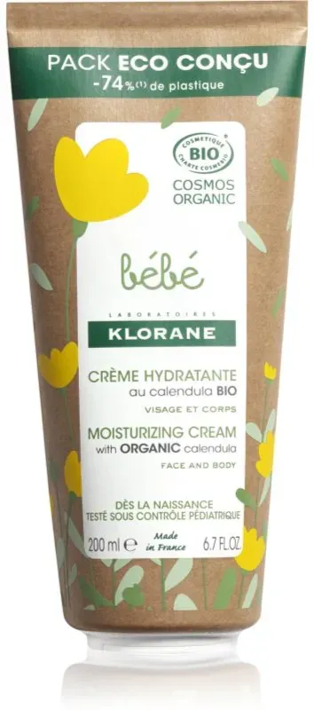 Klorane Bébé Calendula Feuchtigkeitscreme für Babyhaut s BIO měsíčkem lékařským 200 ml