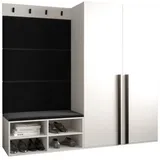 ABIKS MÖBEL Garderoben-Set MIRO Set 5, Garderobe mit gepolsterten Paneelen, Modern Design schwarz