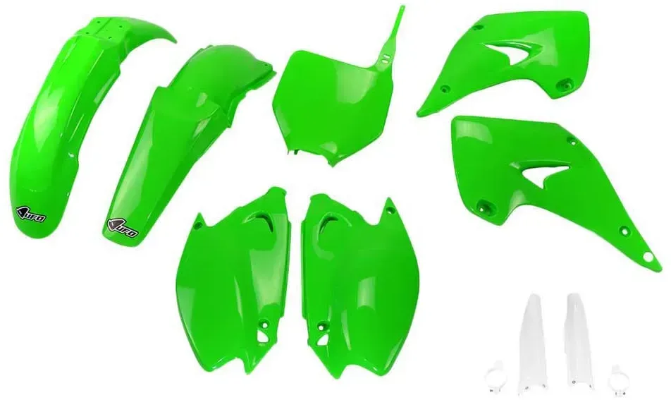 Ufo Kawasaki Kx 125/250 2004-2008 Kakit201f-026 Fork Protectors & Plastikbausatz - Green - One Size