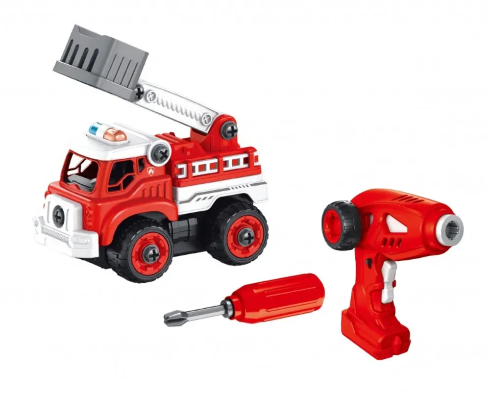 Feuerwehrauto mit Fernbedienung Bauset - Fernsteuerung, inklusive Zubehör - Buki France - Kreativspielzeug für Kinder