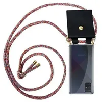 Cadorabo Hülle für Samsung Galaxy A51 4G / M40s Schutzhülle in Rot Handy Kette Silikon Kordel abnehmbares Etui