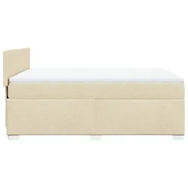 vidaXL Boxspringbett mit Matratze Creme 160x200 cm Stoff