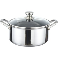 Cheffinger Kochtopf Topf Massiv Edelstahl mit Glasdeckel Induktion PNC
