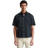 Marc O'Polo Kurzarmhemd regular, blau 3xl
