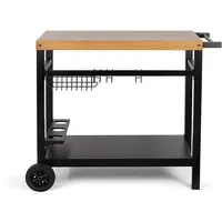 LIVOO Servierwagen für plancha schwarz/holz gs131