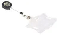 DURABLE Ausweishalter Aufrollmechanismus und Druckknopfschlaufe 8,7 x 5,4 cm PS (Polystyrol) 10 Stück