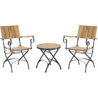 Beliani Bistro Set 3-tlg. Hellbraun