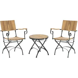 Beliani Bistro Set 3-tlg. Hellbraun
