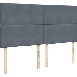 vidaXL Boxspringbett mit Matratze Dunkelgrau 180x200 cm Samt