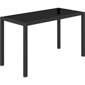 vidaXL Polyrattan Set 11-tlg. schwarz/cremeweiß