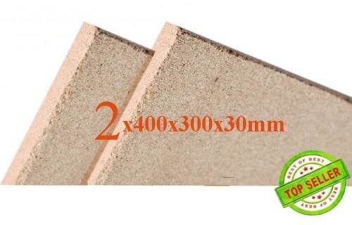 2x Vermiculite Brandschutzplatten | 400x300x30mm | Schamotte Ersatz