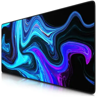 Titanwolf Gaming Mauspad XXL Speed Mousepad 900 x 400 x 3 mm, Schreibtischauflage, abwaschbar, rutschfeste Rückseite, Geschwindigkeit & Präzision, Blue Liquid blau