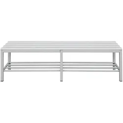Sitzbank Garderobensitzbank Umkleidebank freistehend 150 cm hellgrau PVC 801165