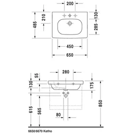 Duravit D-Code Waschtisch 65 x 48 cm (3426500002)