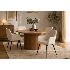 VCM Esszimmerstuhl Lizzy Stoff beige 2er Set