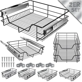 Kesser KESSER® Teleskopschublade Küchenschublade Küchenschrank ? Korbauszug ? Schrankauszug ? Vollauszug ? Schublade