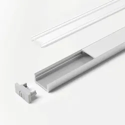 Möbel-Einbauprofil,L 2000mm, ChannelLine D, silberfarbig, Abd. klar