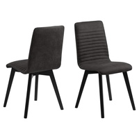 AC Design Furniture Sofi Esszimmerstuhl, H: 90 x B: 42 x T: 43 cm, Anthrazit/Grau, Stoff, 2 Stk.