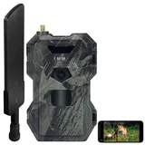 VisorTech Wildkamera mit SIM: 4G/LTE-Wildkamera mit 2K-Auflösung, 30 MP, PIR-Sensor, No-Glow-IR-LEDs (Wildkamera mit Simkarte, Wildkamera mit SD-Karte, Wild)