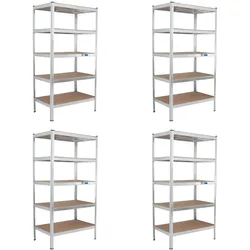 4x Schwerlastregal 180x90x60cm Lagerregal Werkstattregal Weitspannregal Tragl...