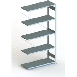 Meta Steckregal Anbauregal S3 CLIP 230 AR 2500 x 1300 x 500 mm verzinkt + 5 Böden