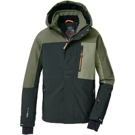 KILLTEC Jungen Skijacke/Funktionsjacke mit Kapuze und Schneefang KSW 200 BYS SKI JCKT, dunkeloliv/olive/sage, 164, 43466-000