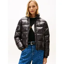 Tommy Hilfiger Tommy Jeans Damen, Pufferjacke Essential Glänzend, schwarz, (Black), S - S