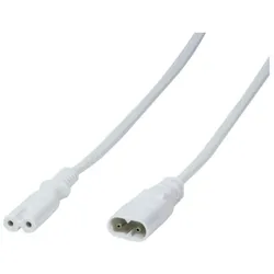 Kabel LogiLink Netzkabelverlängerung IEC C8 zu IEC C7 weiß 2 m