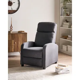 Beliani Fernsehsessel EMINENCE Kunstleinen 66 x 103 x 74 cm Dunkelgrau mit Relax-Funktion