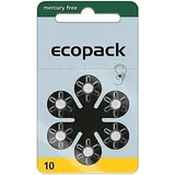 Typ 10 PR70 Ecopack Hörgerätebatterien - Gelb - 6 Stück